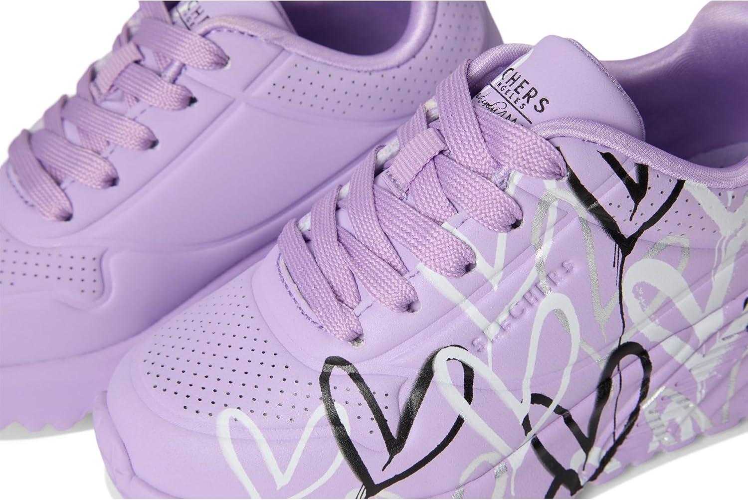 imageSkechers Womens Uno LiteMetallic Love 314067l Little Big Kid SneakerLavendarMulti