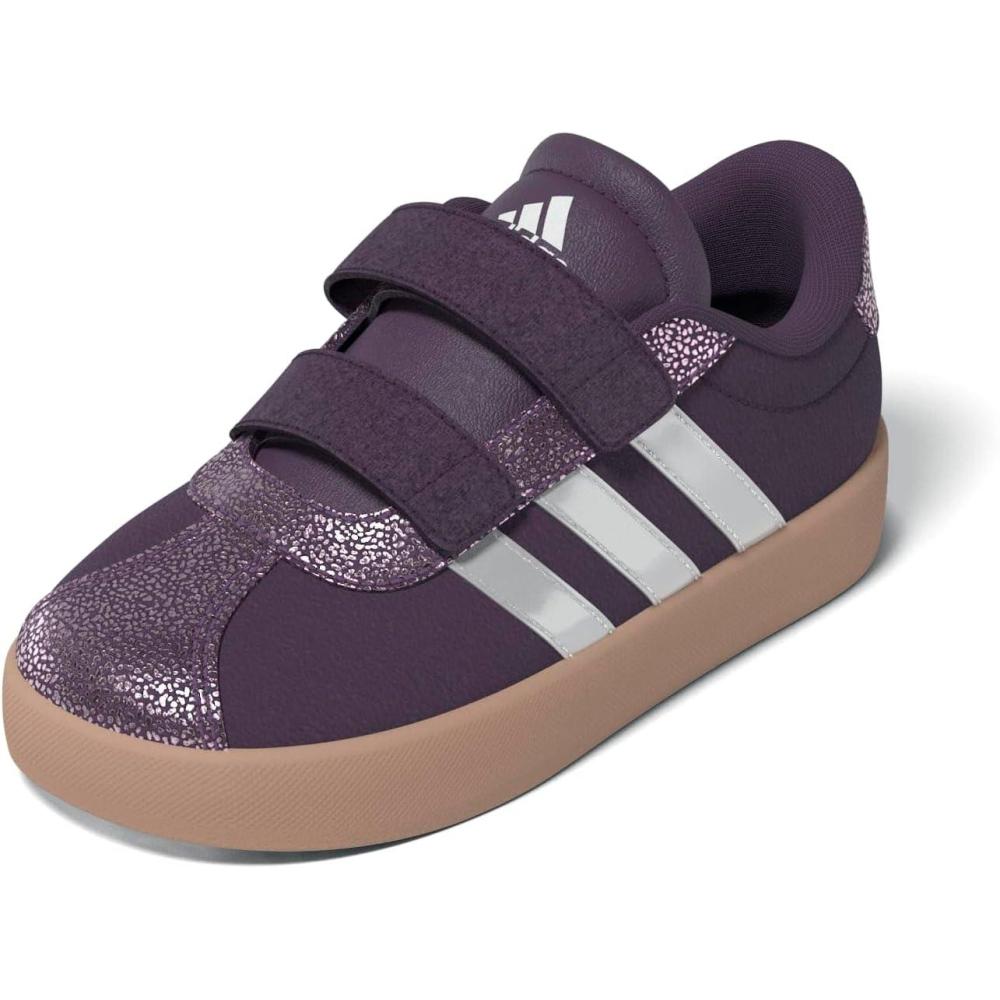 imageAdidas BabyBoys Vl Court 30 Hook ampamp Loop SneakerAurora PlumZero MetallicPink Gum