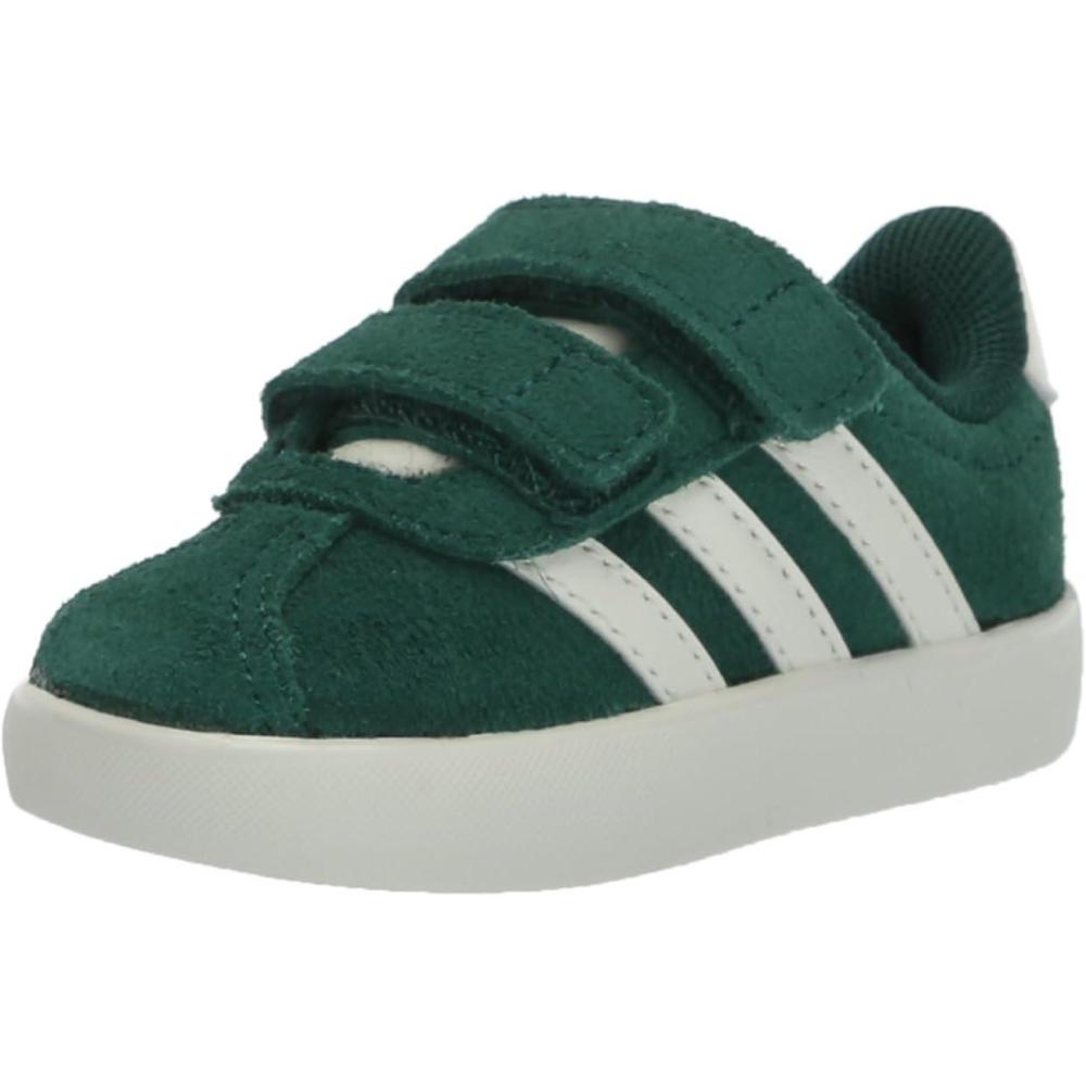 imageAdidas BabyBoys Vl Court 30 Hook ampamp Loop SneakerCollegiate GreenOff WhiteGold Metallic