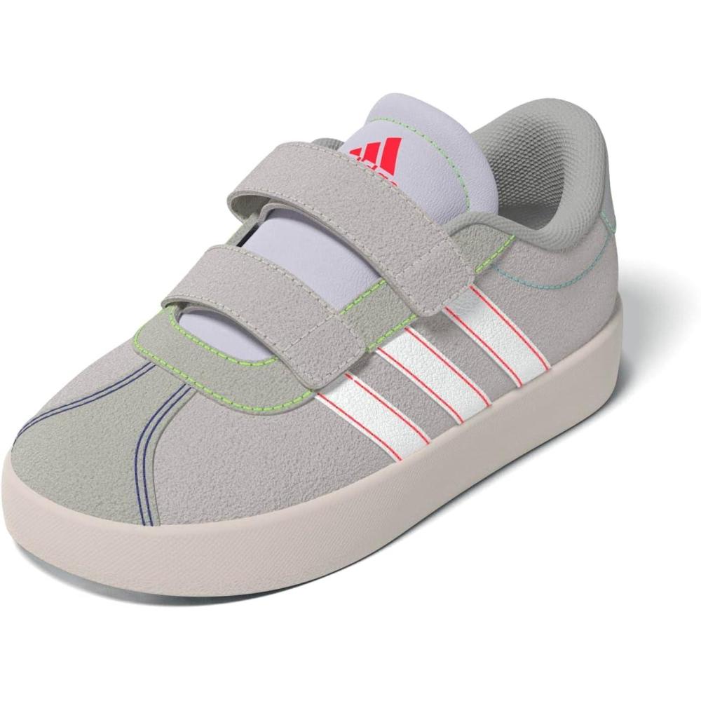 imageAdidas BabyBoys Vl Court 30 Hook ampamp Loop SneakerDash GreyWhiteLime Burst