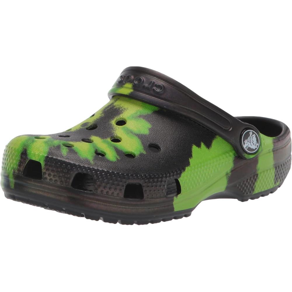 imageCrocs UnisexChild Classic Graphic ClogBlackLime Punch