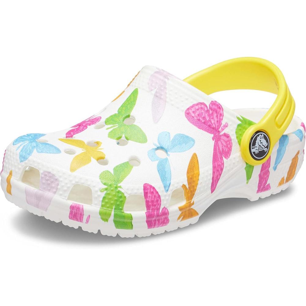 imageCrocs UnisexChild Classic Graphic ClogButterflyWhite
