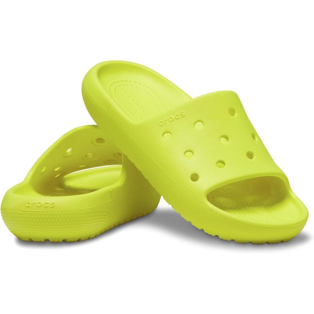 imageCrocs UnisexChild Classic Slide V2 Little Big Kids SandalAcidity