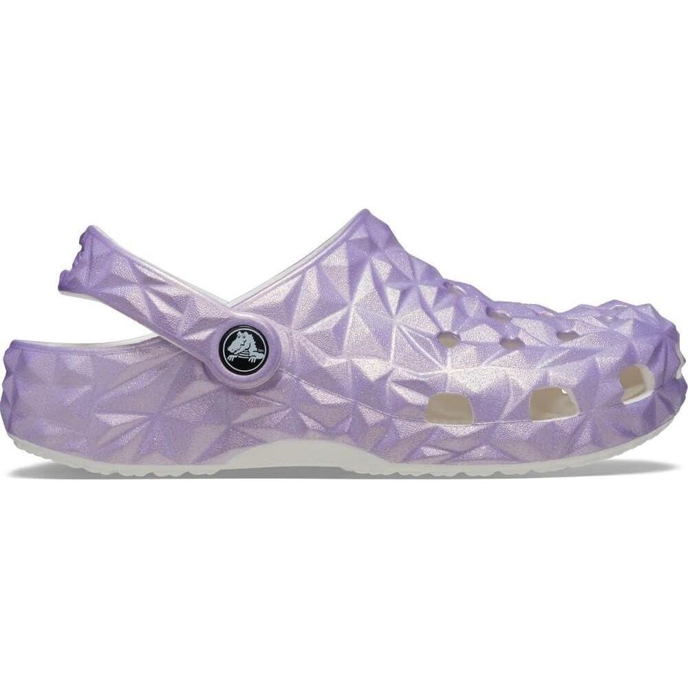 imageCrocs unisexchild Classic Geometric ClogWhiteIridescent