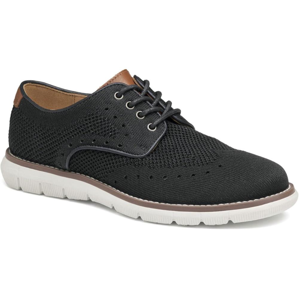 imageJohnston ampamp Murphy Big Kid Holden Knit Wingtip Boys Dress Casual LaceUp ShoeBlack Knit