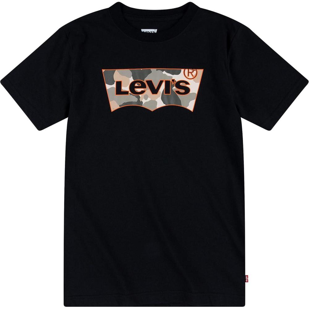 imageLevis Boys Batwing Fill TShirtBlackCamoOrange