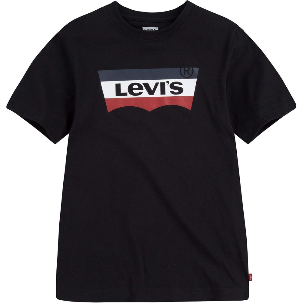 imageLevis Boys Batwing Fill TShirtBlackStriped