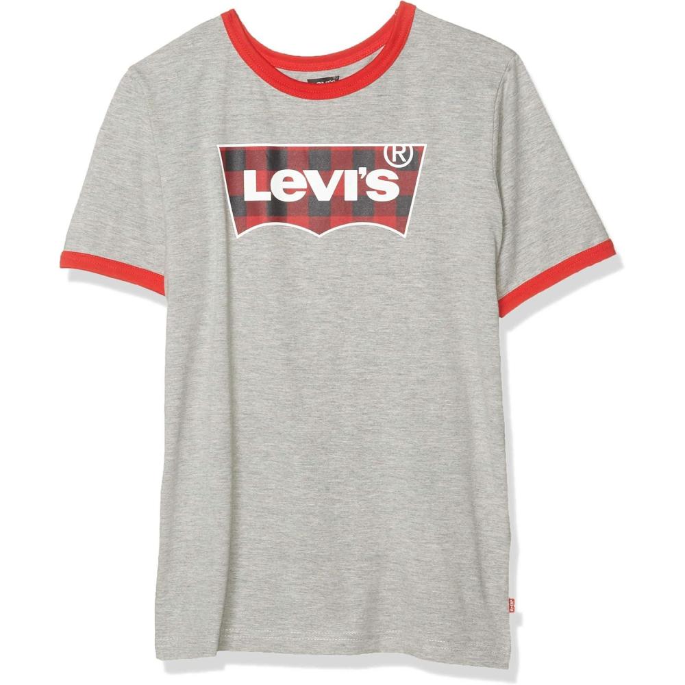 imageLevis Boys Batwing Fill TShirtGreyPlaid