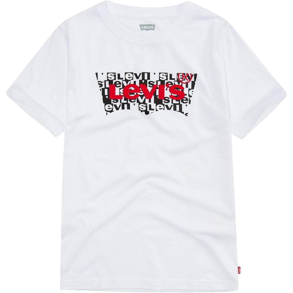 imageLevis Boys Batwing Fill TShirtWhiteBlackRed
