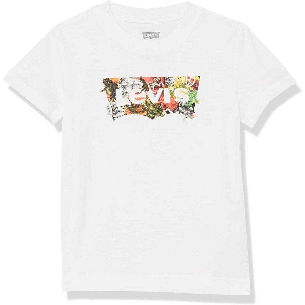 imageLevis Boys Batwing Fill TShirtWhiteFrog