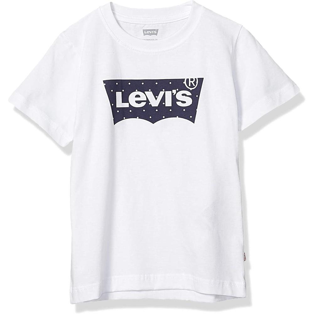imageLevis Boys Batwing Fill TShirtWhiteNavy