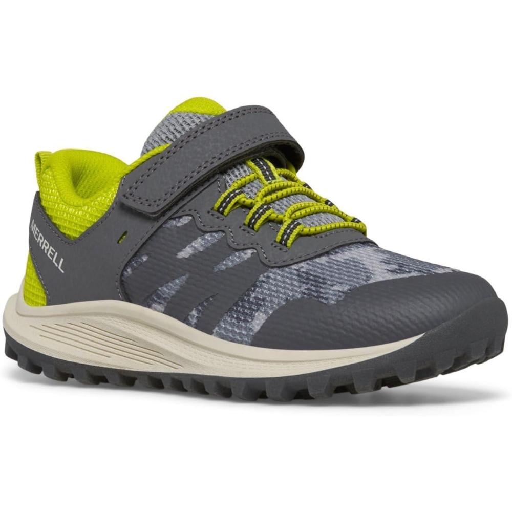 imageMerrell UnisexChild Nova 3 Little KidBig KidGrey CamoLime