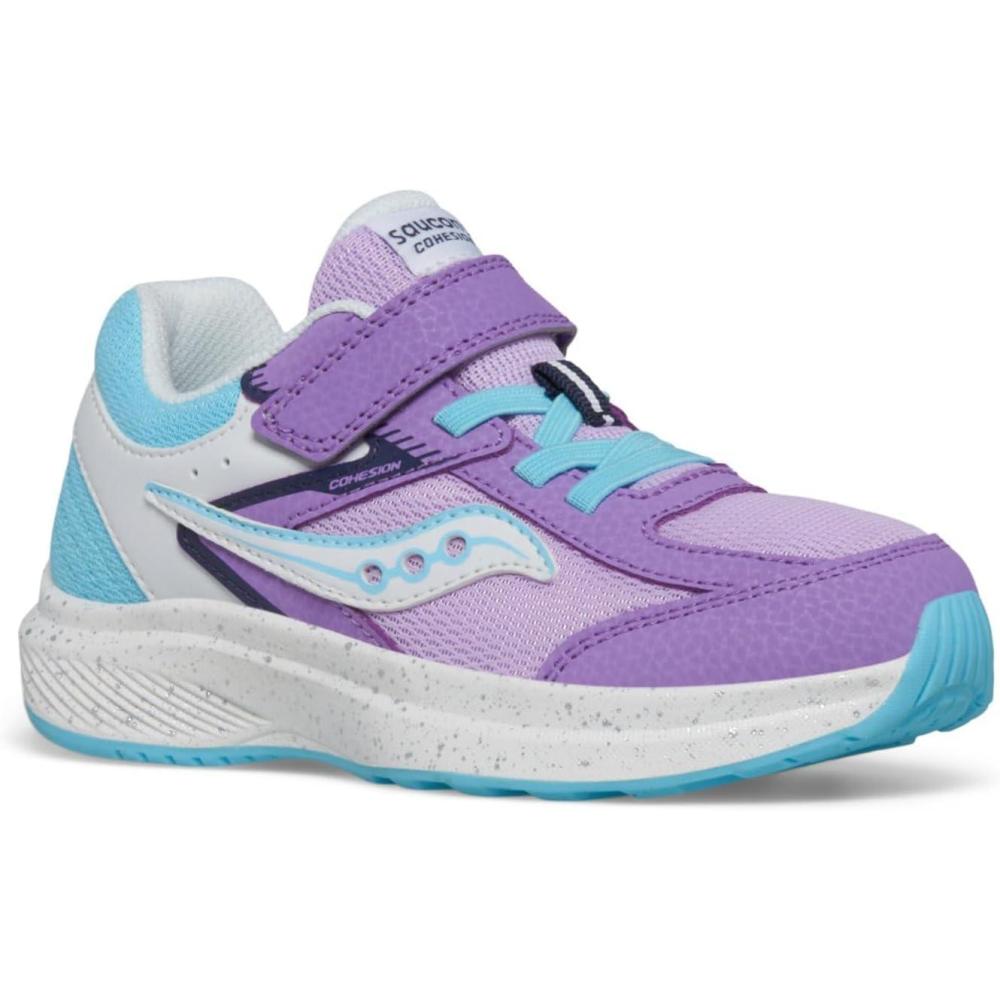imageSaucony UnisexChild Cohesion KDZ Alternative Closure SneakerPurpleBlue