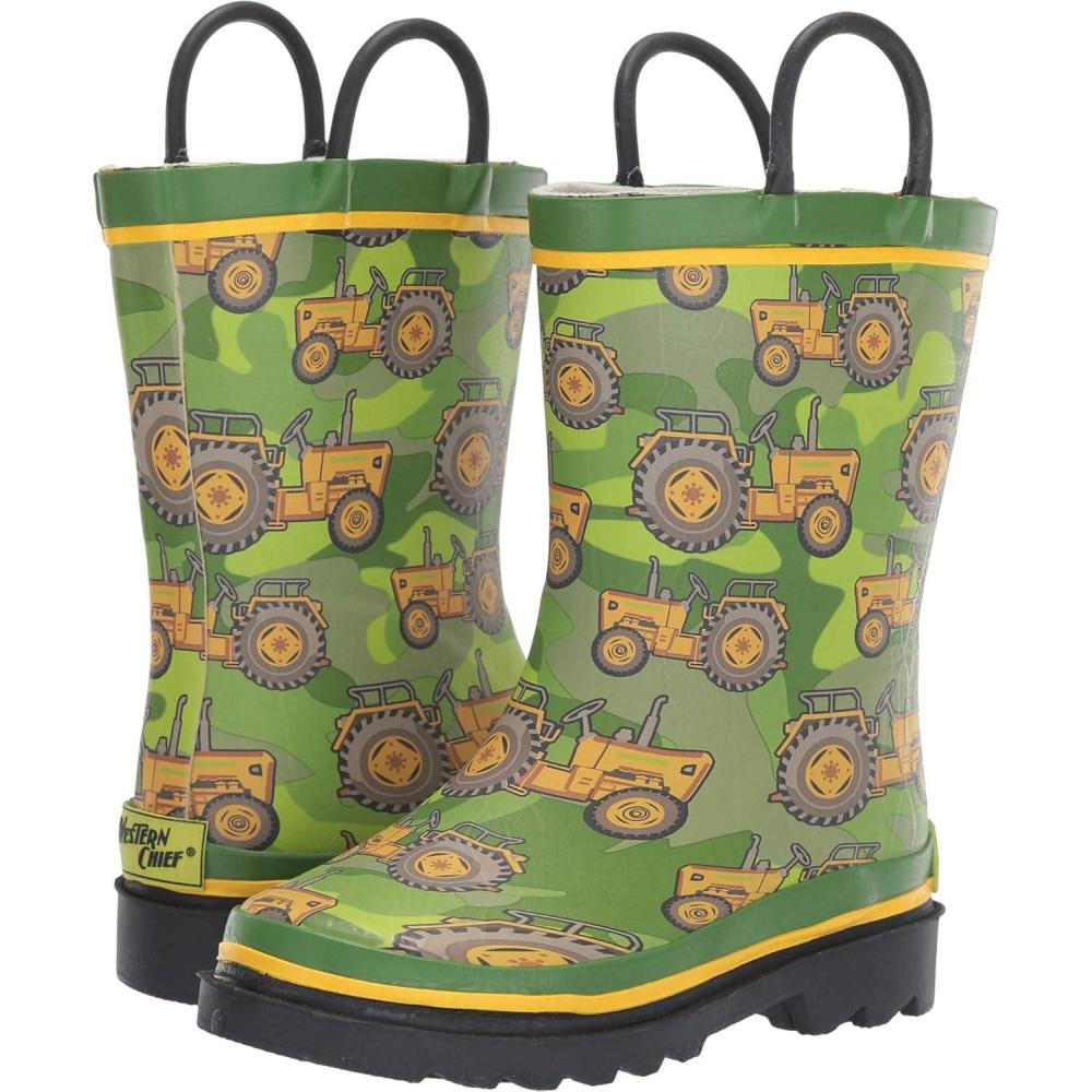 imageWestern Chief Girls Limited Edition Printed Rain Boots ToddlerLittle KidBig KidVintage Tractor
