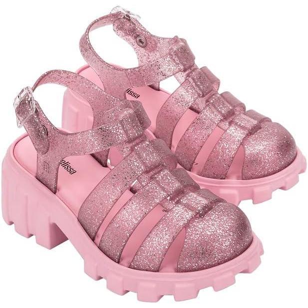 imagemini melissa Megan Platform Sandals for KidsPinkGlitter Pink