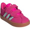 Adidas Baby-Boy’s Vl Court 3.0 Hook & Loop Sneaker(Shock Pink/Semi Flash Aqua/Lucid Lemon)