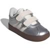 Adidas Baby-Boy’s Vl Court 3.0 Hook & Loop Sneaker(Silver Metallic/Off White/Black)