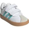 Adidas Baby-Boy’s Vl Court 3.0 Hook & Loop Sneaker(White/Flash Aqua/Alumina)