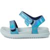 Native Shoes Kids Charley Sugarlite Hologram Flat Sandals for Little Kid – Hook-Loop Closure with EVA Footbed, and Open Toe Design(Sky Hologram/Coastal Blue/Coastal Blue)
