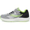 Saucony Unisex-Child Cohesion KDZ Alternative Closure Sneaker(Black/Grey/Green)