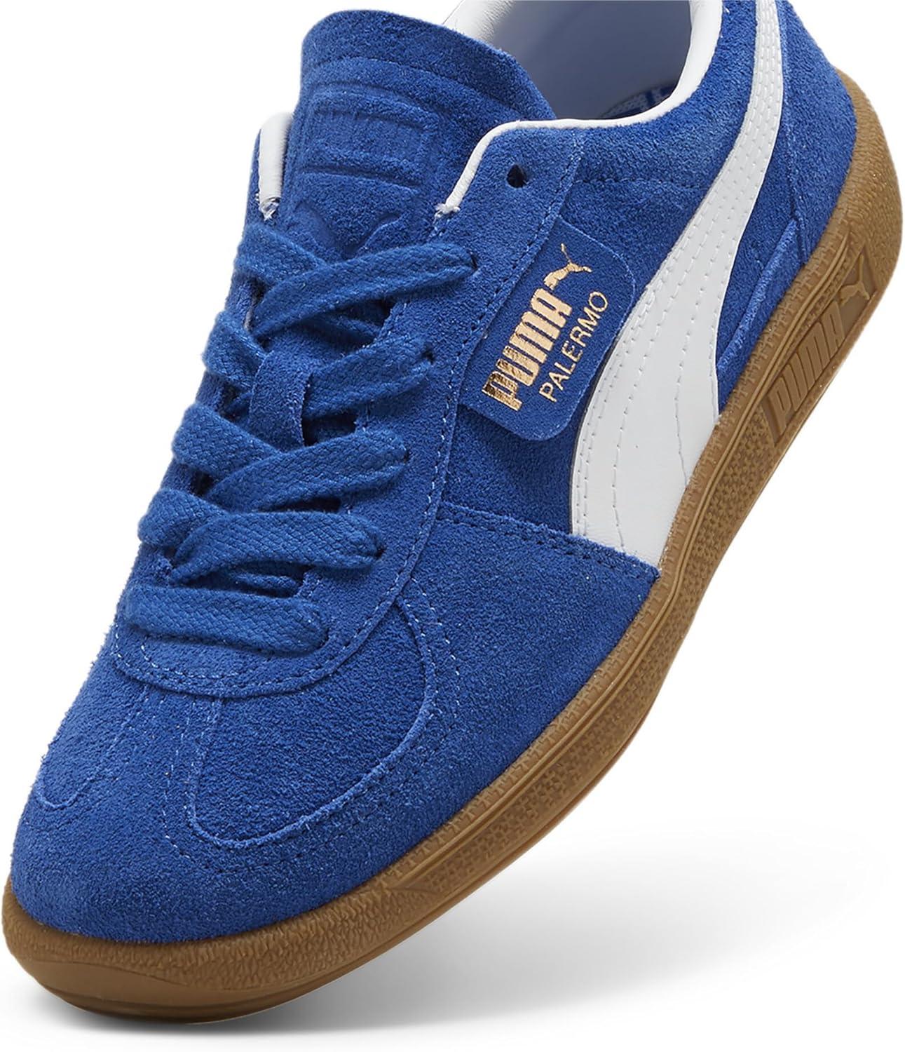 imagePUMA Kids Boys Palermo Lace Up Sneakers Shoes GreenCobalt GlazePuma White