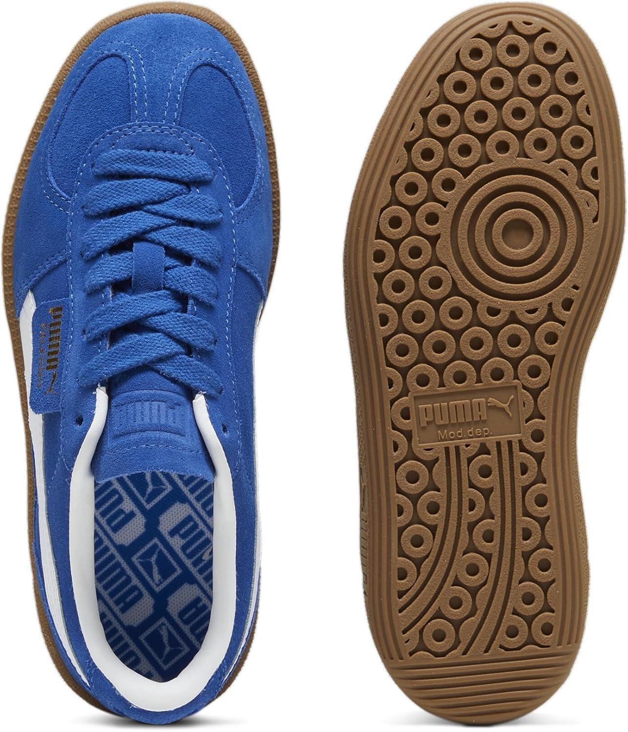 imagePUMA Kids Boys Palermo Lace Up Sneakers Shoes GreenCobalt GlazePuma White