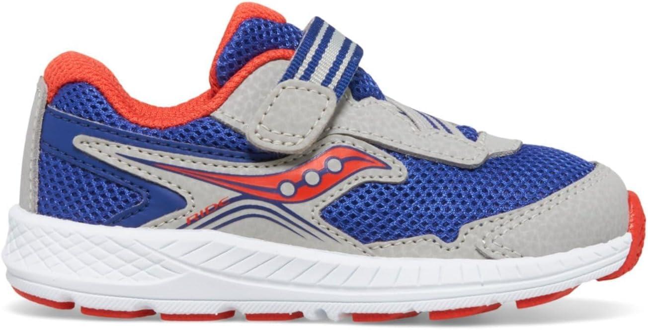 imageSaucony Kids Ride 10 Jr Sneakers for Kids Ideal for Toddlers and Little Kids Poly Sock Construction Round ToeNavyRed