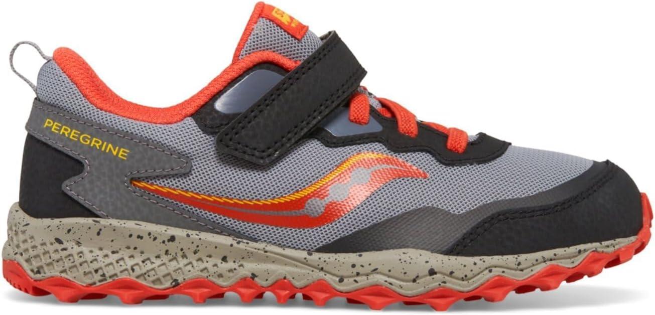 imageSaucony UnisexChild Peregrine Kdz Alternative Closure SneakerGreyRedYellow