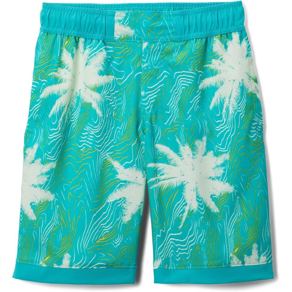 imageColumbia Boys Sandy Shores Boardshort MoistureWicking UV Sun ProtectionBright Aqua Topo PalmsBright Aqua