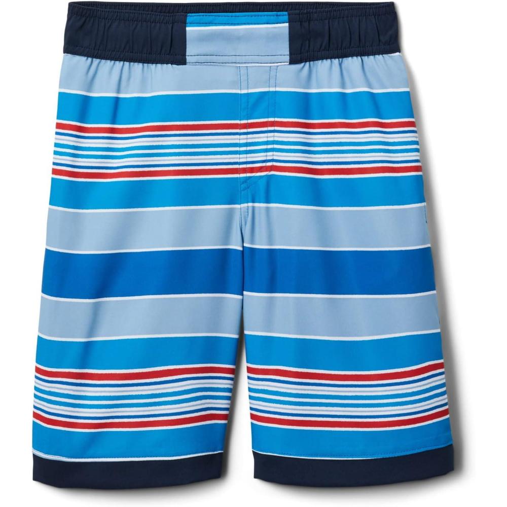 imageColumbia Boys Sandy Shores Boardshort MoistureWicking UV Sun ProtectionBright Indigo Danby StripeCollegiate Navy