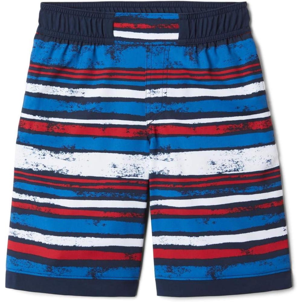 imageColumbia Boys Sandy Shores Boardshort MoistureWicking UV Sun ProtectionCollegiate Navy Texture Stripe