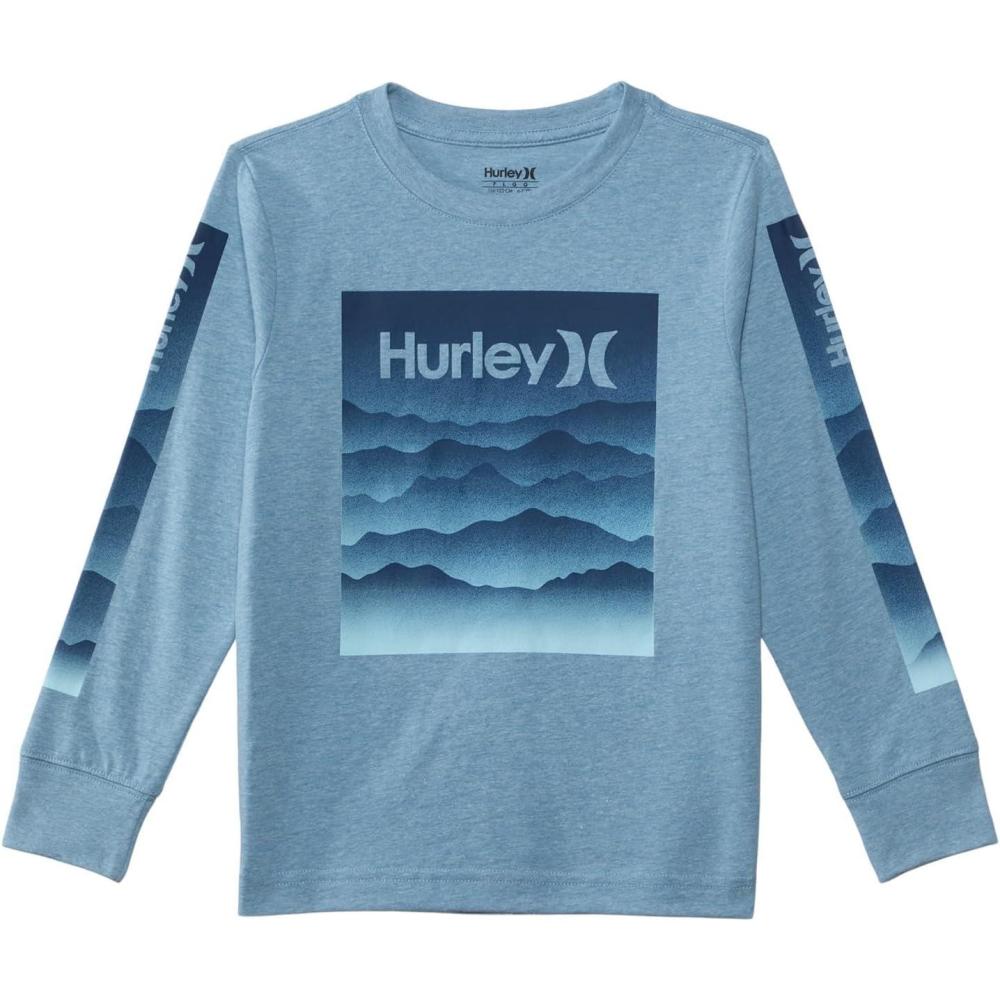 imageHurley Boys Ascend Scape Long Sleeve Tee Little KidMedium Blue Heather