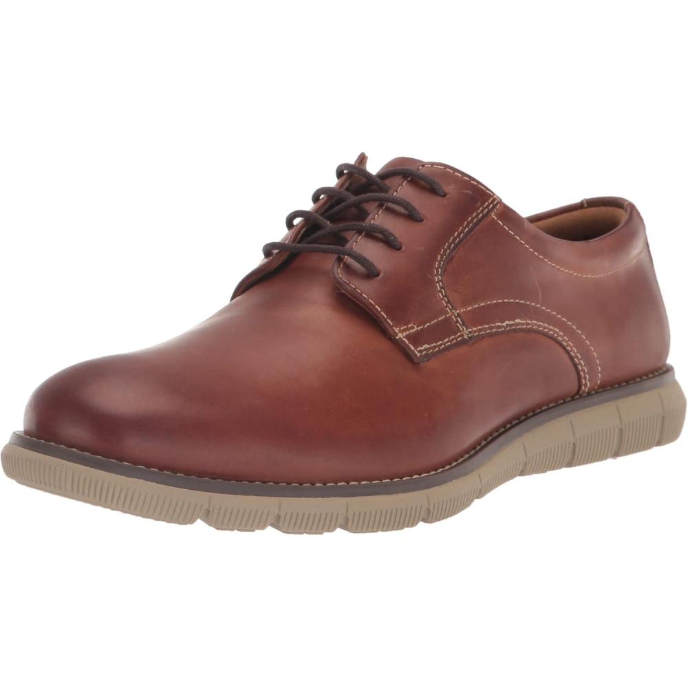 imageJohnston ampamp Murphy Big Kid Holden Plain Toe Boys Dress Casual LaceUp ShoeBrown