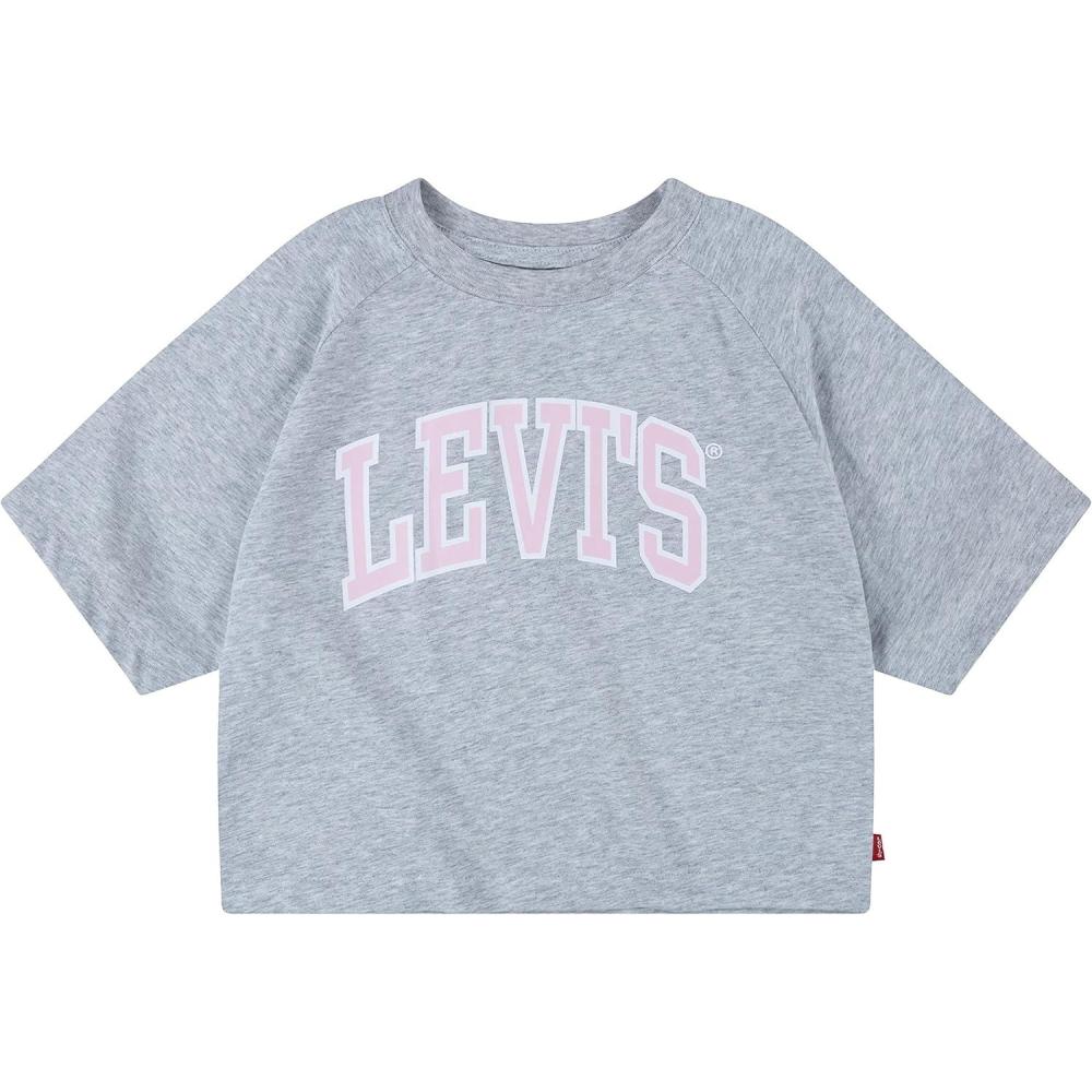 imageLevis Girls High Rise Graphic TShirtGreyPink