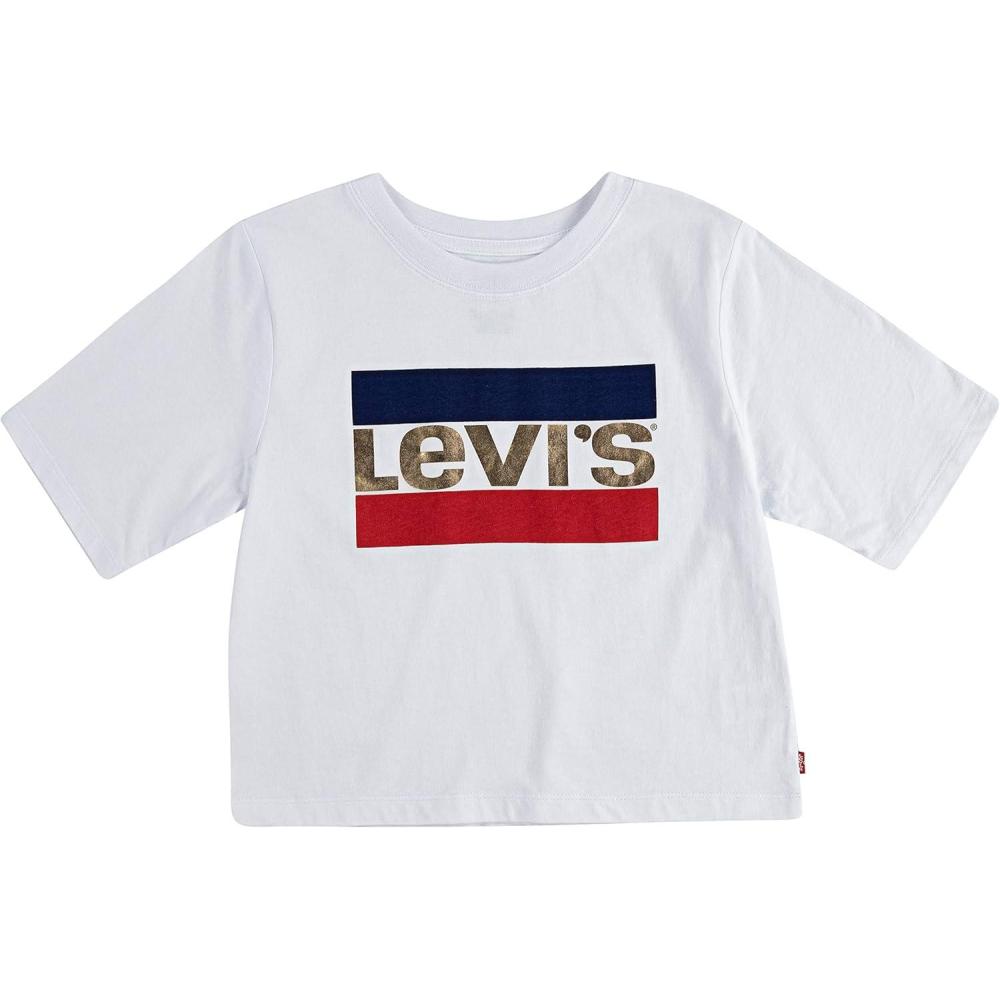 imageLevis Girls High Rise Graphic TShirtWhiteFoil