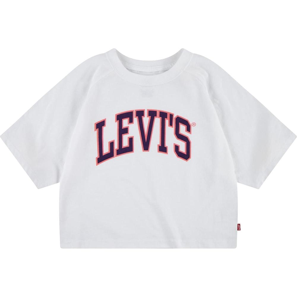 imageLevis Girls High Rise Graphic TShirtWhiteNavyRed