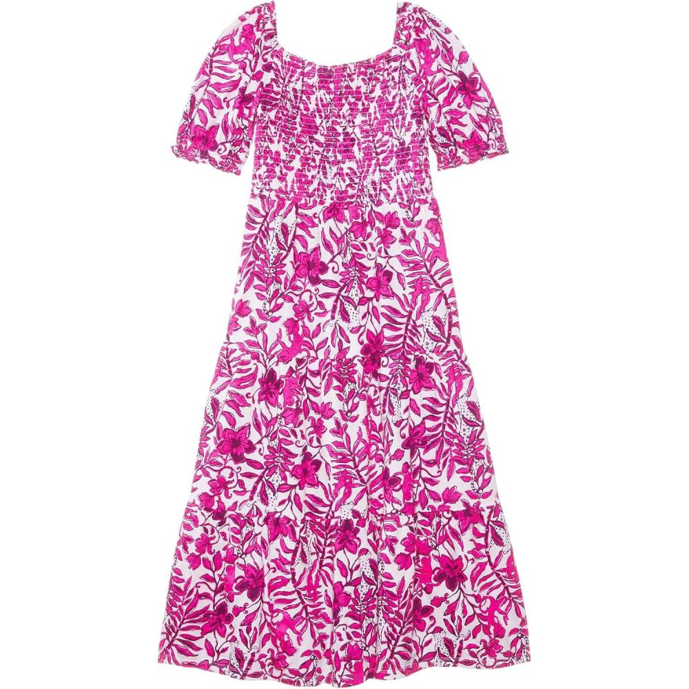 imageLilly Pulitzer Womens Mini Jilly Sleeved Midi Dress ToddlerLittle KidsBig KidsElderflower Blossom Lil Escape Plan