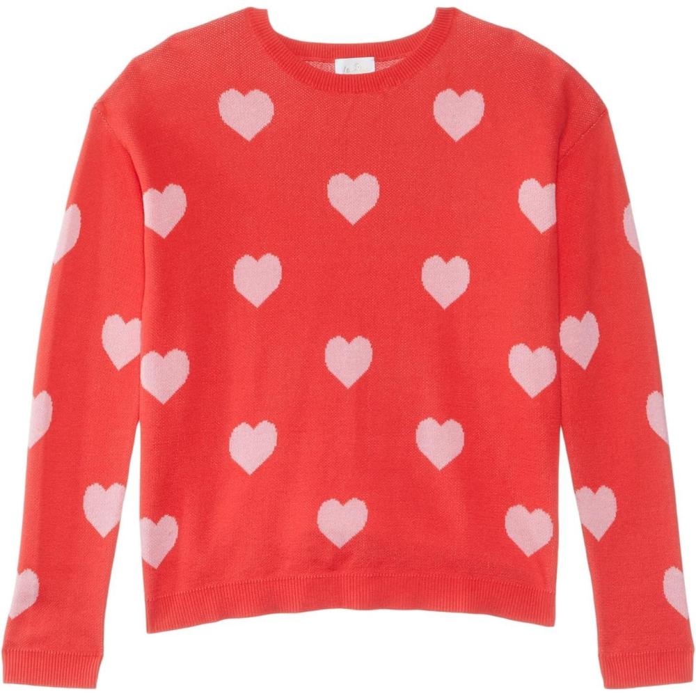 imageLilly Pulitzer Womens Mini Tensley Sweater ToddlerLittle Big KidRococo Red Hearts Jacquard