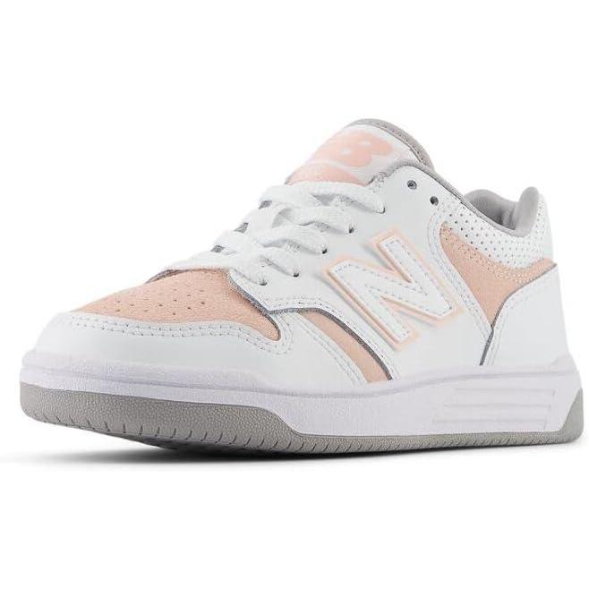 imageNew Balance Kids 480 V1 Laceup SneakerWhitePink Haze