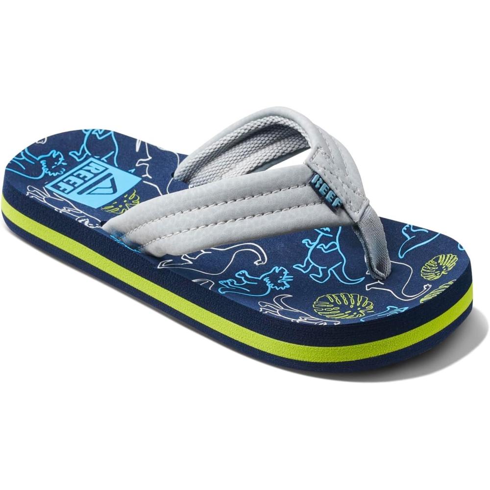 imageREEF unisexchild Kids Ahi BeachNavyGrey Dino