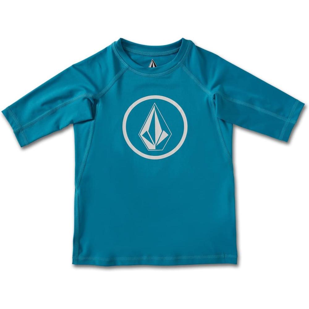 imageVolcom Boys Lido Solid Lycra Short Sleeve Rashguard 50 Uv ProtectionBarrier Reef