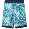Columbia Boys Sandy Shores Boardshort, Moisture-Wicking, UV Sun Protection(Bright Aqua Dye Palms Tonal/Dk Mountain)