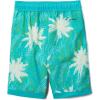Columbia Boys Sandy Shores Boardshort, Moisture-Wicking, UV Sun Protection(Bright Aqua Topo Palms/Bright Aqua)