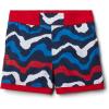 Columbia Boys Sandy Shores Boardshort, Moisture-Wicking, UV Sun Protection(Coll Navy Wavy/Mountain Red)