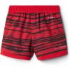 Columbia Boys Sandy Shores Boardshort, Moisture-Wicking, UV Sun Protection(Mountain Red Texture Stripe)