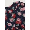 Janie and Jack Girls’ Rose Print Dress (Toddler/Little Big Kids)(Dark Blue)