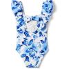 Janie and Jack, Womens, Girls Floral Onepiece (Toddler/Little Kid/Big Kid), Blue, 8 Years
