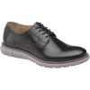 Johnston & Murphy Big Kid Holden Plain Toe Boys Dress Casual Lace-Up Shoe(Black Full Grain/Gray Sole)