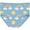 KicKee Girls Underwear, Set of 3, Prints and Solid Colors, Soft Girl Panties, Toddler to Big Kid, All Day Wear(Sunshine and Rainbows Natural & Happy Stripe)