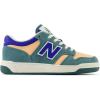 New Balance Kids’ 480 V1 Lace-up Sneaker(New Spruce/Peach Blossom/Team Royal)